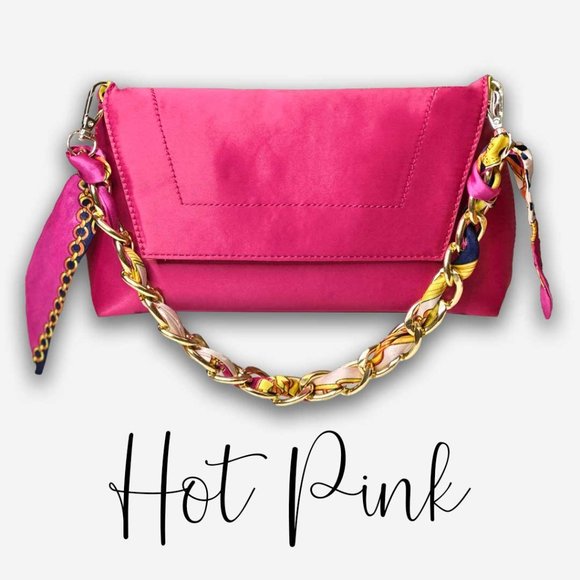 Classic Vegan Leather Studded Messenger Bag & Strap